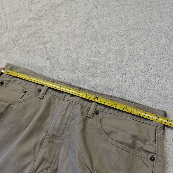 Levi's 505 Jeans 38x32 Khaki Brown Slim Straight 100% Cotton Utility Workwear - Picture 10 of 12